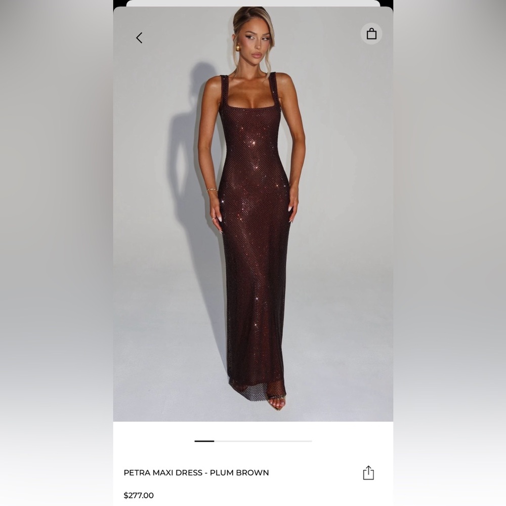 Petra Maxi Dress - Plum Brown Babyboo NWT